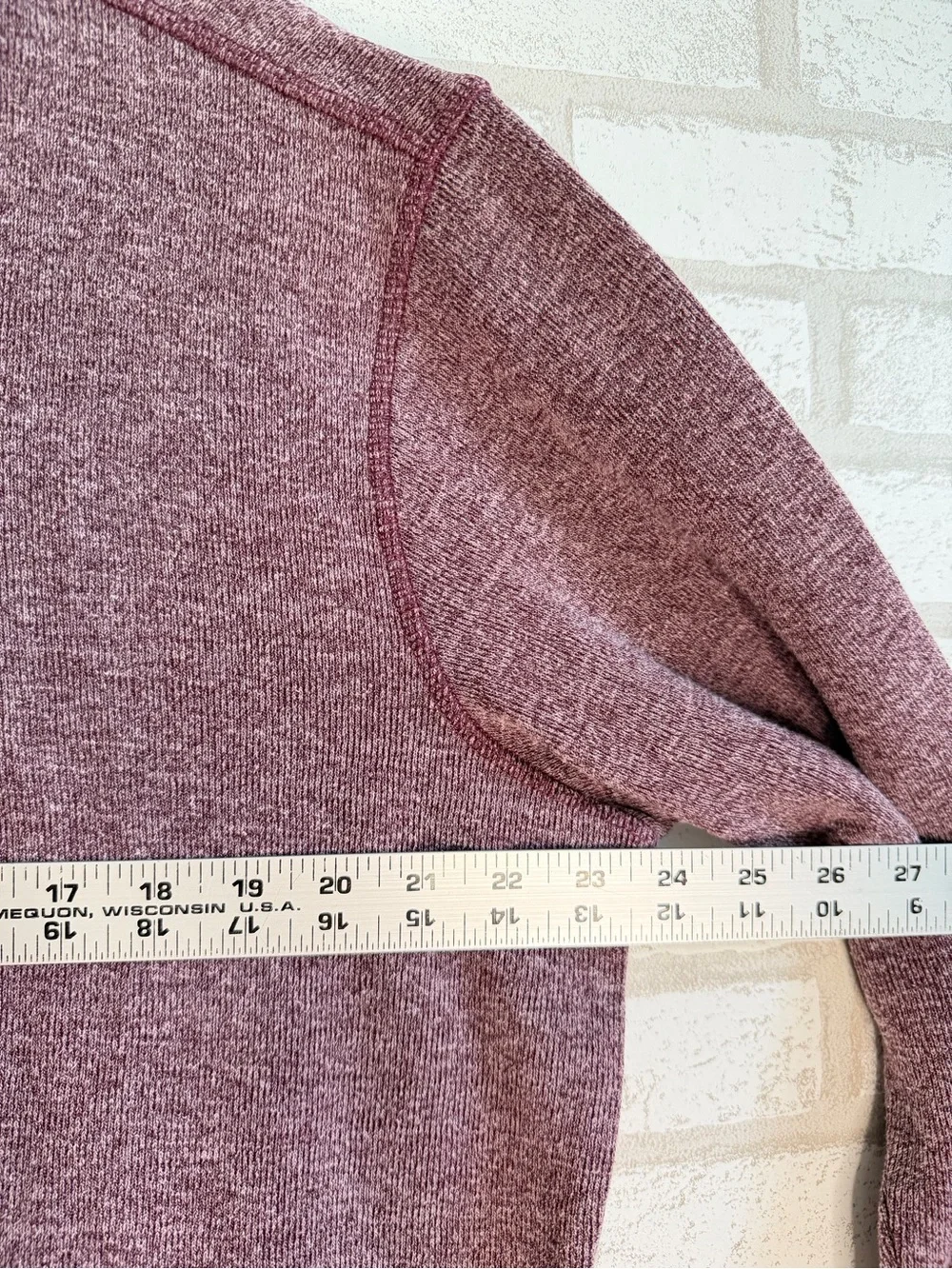 GAP Men's Heather Burgundy Zip-Up Sweater